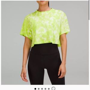 Lululemon All Yours Cropped Cotton T-Shirt Tie Dye size 20